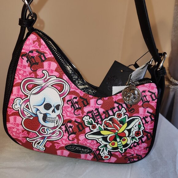 Ed Hardy Pink and Black Multicolor Shoulder Bag, NWT - Picture 3 of 6